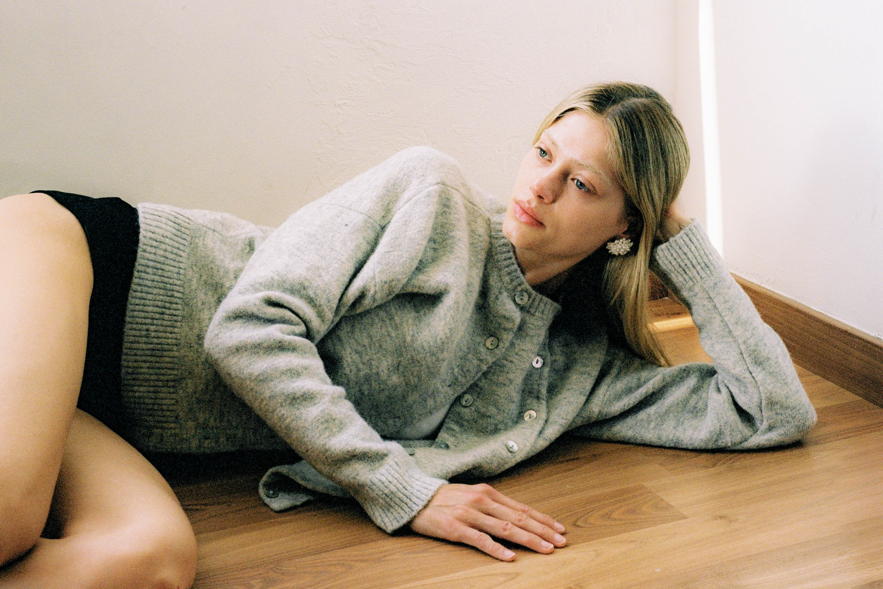 Double Cardigan, asymmetric and grey | Yilou Yilou