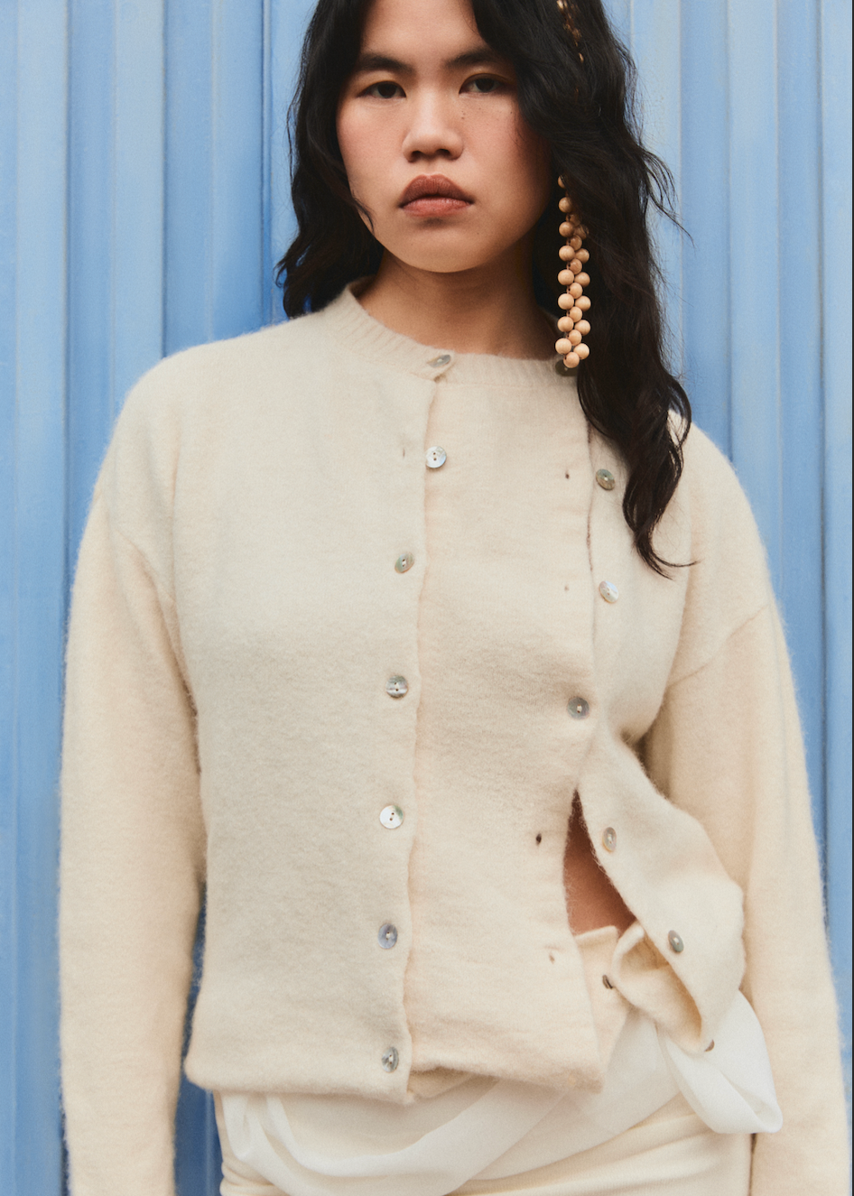 Double Cardigan - White - Yilou Yilou
