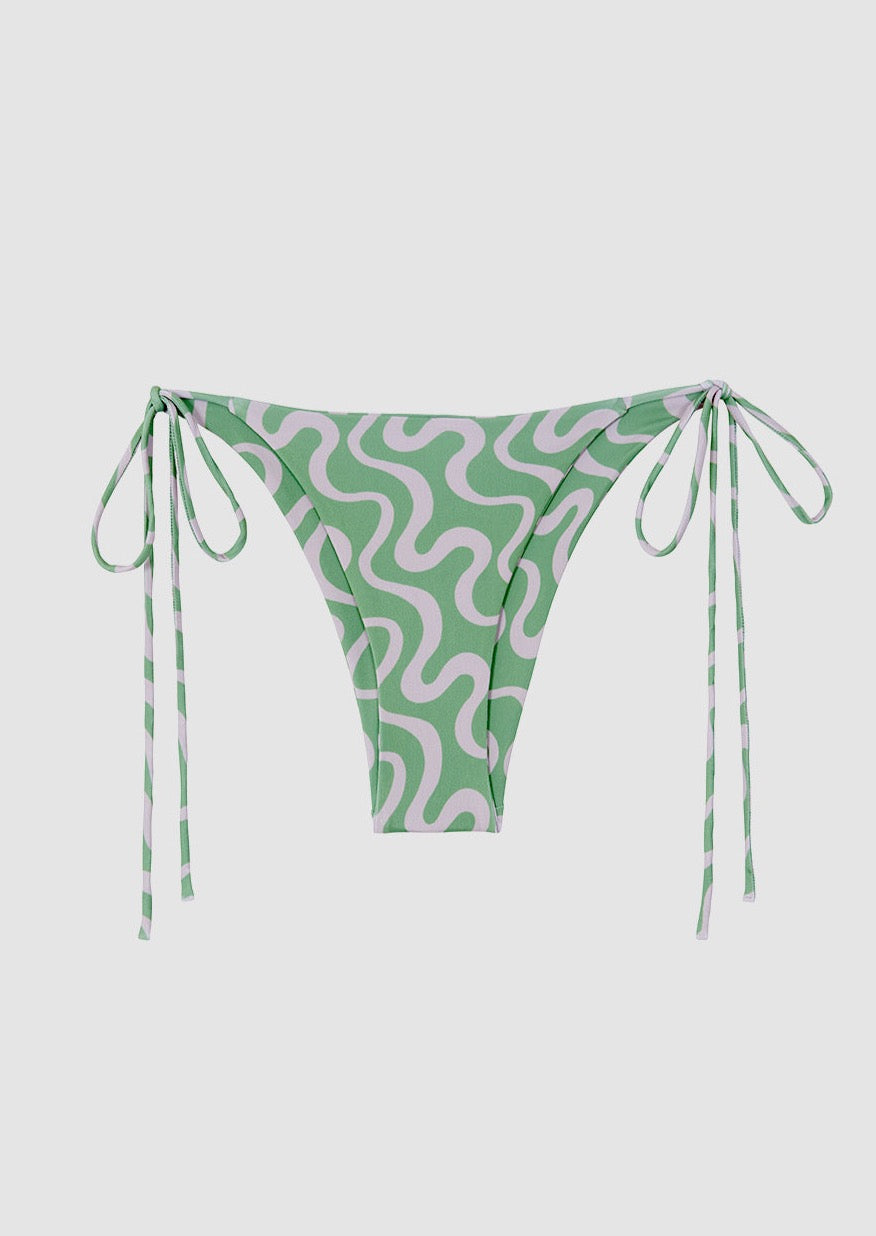Wavy Green Bikini Bottom - Yilou